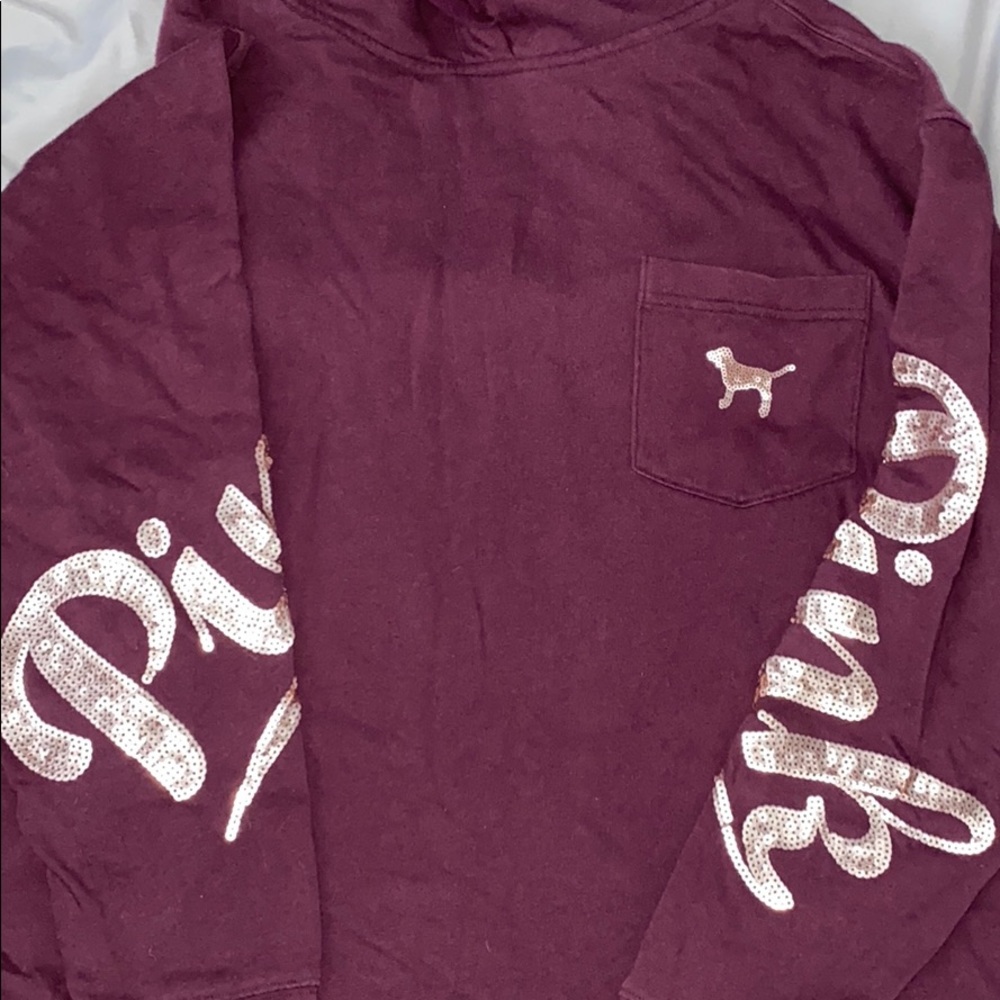 Lightly worn, PINK sweatshirt.